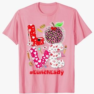 Gildan Lunch Lady Valentines Sweethearts Love Letters T-Shirt Size Large
